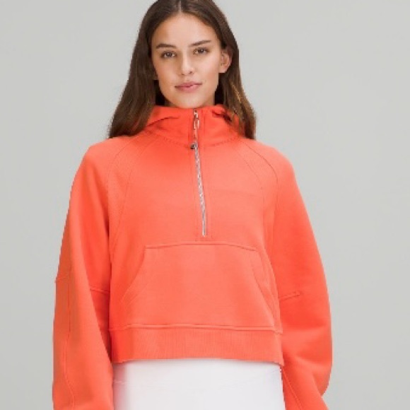 Lululemon Scuba Half Zip Oversized Cropped Warm Coral - Picture 3 of 3